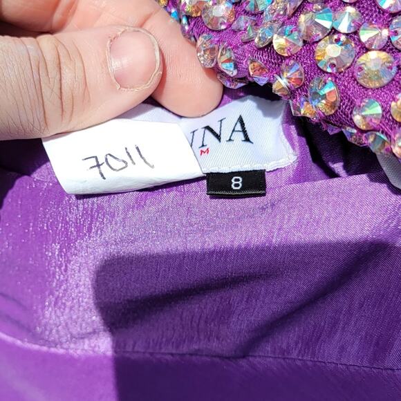 NWOT Vienna Prom Purple Rhinestone Bodice & Taffeta A-Line Skirt 2 PC Gown - Picture 11 of 11